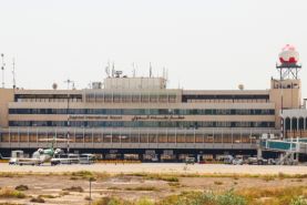 برخورد راکت با بخش نظامی فرودگاه بغداد