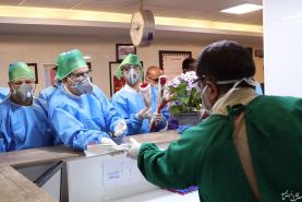  بازدید از بخش کرونا و عفونی بیمارستان امام حسین (ع) توسط جهانگیری