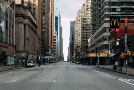 خیابان های خالی نیویورک در قرنطینه